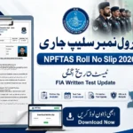 FIA Written Test Roll Number Slip 2026