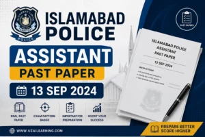Islamabad Police Assistant Past Paper 13 Sep 2024