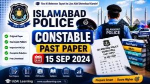 Islamabad Police Constable Past Paper 15 Sep 2024