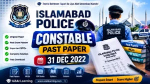 Islamabad Police Constable Past Paper 31 Dec 2022