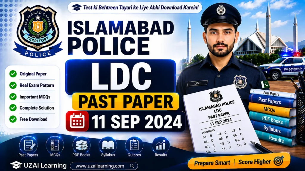 Islamabad Police LDC Past Paper 11 Sep 2024