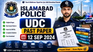 Islamabad Police UDC Past Paper 12 Sep 2024